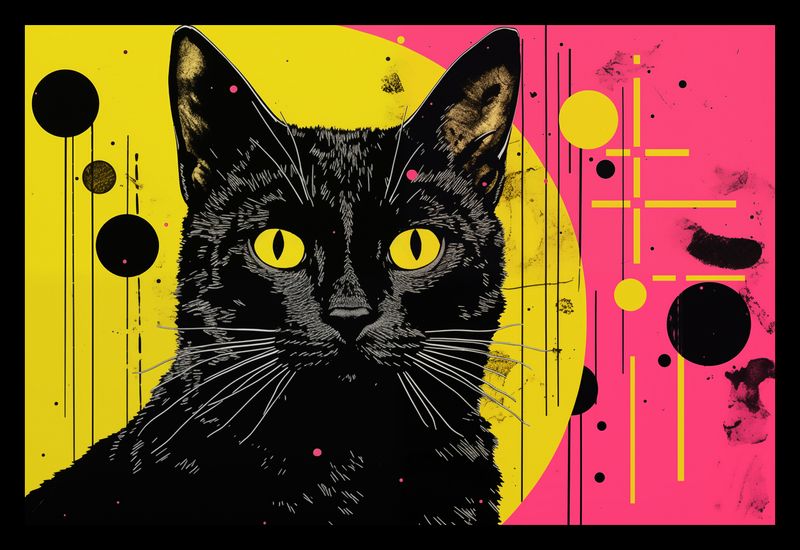 Plakat 30x20cm Neonowy Kocur zdjęcie 2