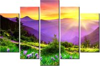 100CM 150CM OBRAZ 5 ELEM KWIECISTA ŁĄKA ŚCIENNY