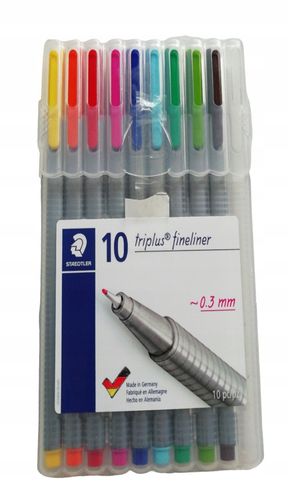 Cienkopisy Triplus 10 kolorów Staedtler etui na Arena.pl