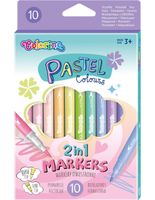 markery dwustronne 10 kolorów pastel colorino