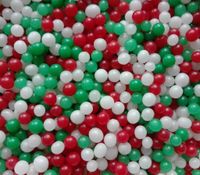 PEREŁKI CUKROWE ŚWIĘTA MIX białe-zielone-czerwone 4mm 50g