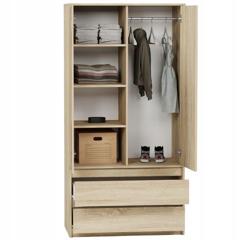 Szafa garderoba 90cm 2d 2sz sonoma B-9 na Arena.pl