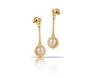 kolczyki wiszące z perłą z kolekcji classic (p15019/3au)