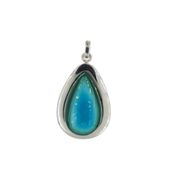 Zawieszka - Malachit z Turkusem łza w srebrze
