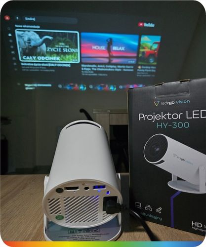 PROJEKTOR RZUTNIK ANDROID TV 4K WIFI FULL HD PRZENOŚNY SMART GŁOŚNIK na Arena.pl