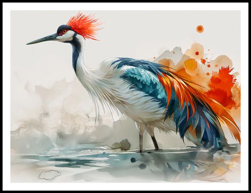 Plakat 100x75cm Żuraw w Akwareli na Arena.pl