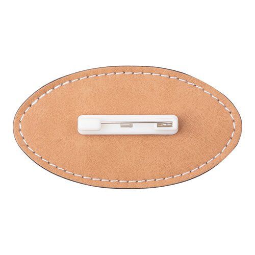 Identyfikator skórzany owalny 8,2 x 4,4 cm do sublimacji - brązowy na Arena.pl