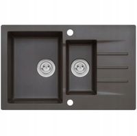 Zlewozmywak granitowy 1,5-komorowy z ociekaczem WESTA 120 dark chocolate 30