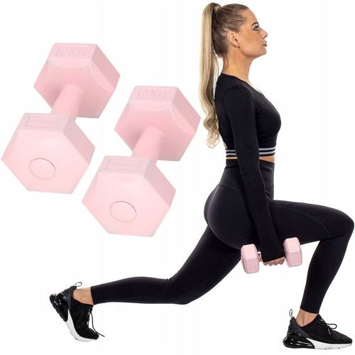 HANTLE 2x2kg ZESTAW CIĘŻARKI HANTELKI DO ĆWICZEŃ W DOMU HEKSAGONALNE na Arena.pl