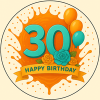 Opłatek na tort Urodziny 18 30 40 50 60 Happy Birthday Okazjonalny