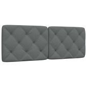 Poduszka na wezgłowie, ciemnoszara, 140 cm, tkanina