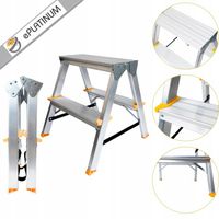 Drabinka dwustronna 2stopniowa 2x2 podest ePlatinum 150kg ATEST CERTYFIKAT