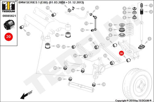 BMW 1 E88 TULEJA WAHACZA TYLNEGO E88 08- na Arena.pl
