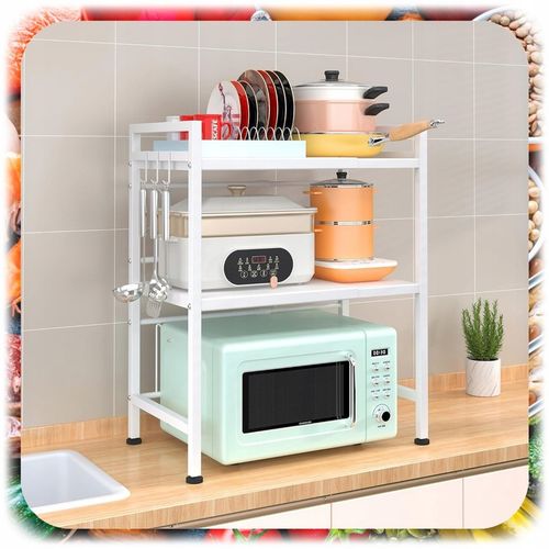 PÓŁKA NA MIKROFALÓWKĘ STOJAK REGAŁ KUCHENNY PRZYPRAWY REGULOWANA na Arena.pl