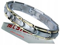 BRANSOLETA MĘSKA BRANSOLETKA STAL 316L POZŁACANA