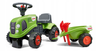 TRAKTOREK JEŹDZIK Z PRZYCZEPKĄ BABY CLASS KLAKSON GRABKI ŁOPATKA FALK
