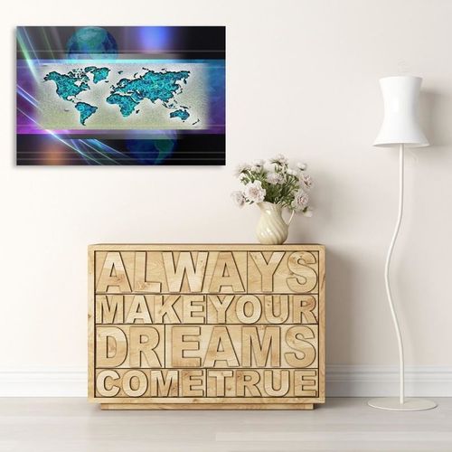 Deco Panel, Mapa świata w kwiatach 50x40 na Arena.pl