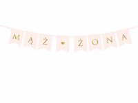 baner różowy MĄŻ/ŻONA 15x110cm | GRL67-081J