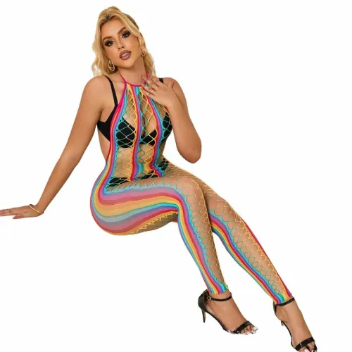 subblime rainbow halter sukienka mesh, jeden rozmiar, wielokolorowa na Arena.pl