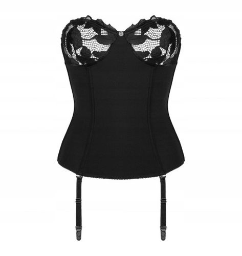 Obsessive Gorset Damski z Elegancki z Koronką i Siateczką M/L Czarny na Arena.pl