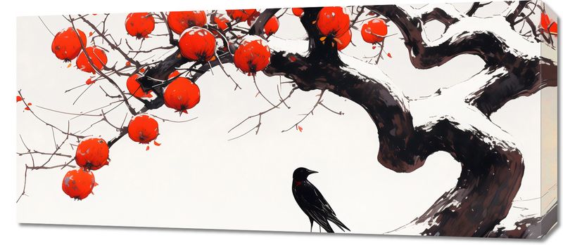 Obraz 90x40cm Kruk przy Drzewie zdjęcie 1