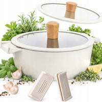 Garnek marmurkowy z pokrywką DUŻY 24CM GAZ INDUKCJA GARNKI 5,2L