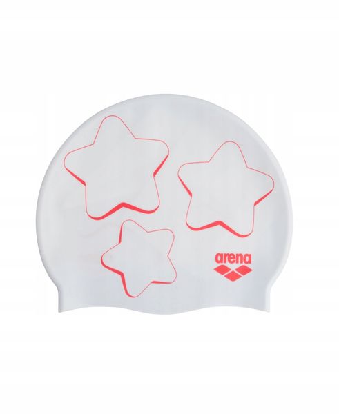 Czepek pływacki na basen silikonowy dla dzieci Arena Print Junior White zdjęcie 1