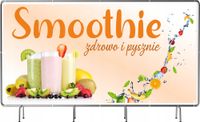 BANER REKLAMOWY na siatce mesh 100x50 cm REKLAMA gotowy projekt SMOOTHIE
