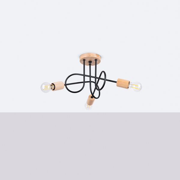 Żyrandol EMBER 3 czarny zdjęcie 2