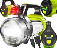 Latarka Akumulatorowa Szperacz LED USB Mocna Powerbank Boczne Światło Lampa