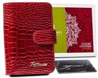 skórzany portfel damski na zatrzask — peterson