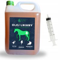 Olej lniany dla koni 5L – 100% naturalny,tłoczony na zimno | Pasza +