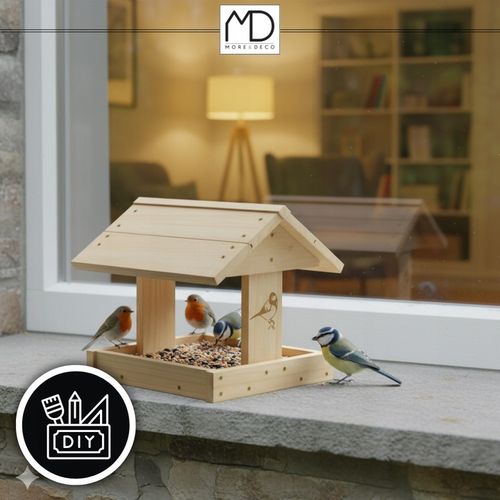 Karmnik dla ptaków domek budka DIY eko drewno ogrodowy solidny na zimę na Arena.pl