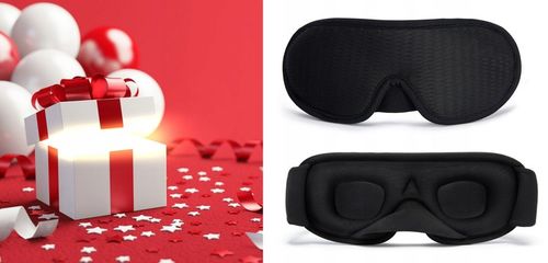 OPASKA NA OCZY DO SPANIA 3D Maska Zaciemniająca Regulowana MEMORY CZARNA na Arena.pl