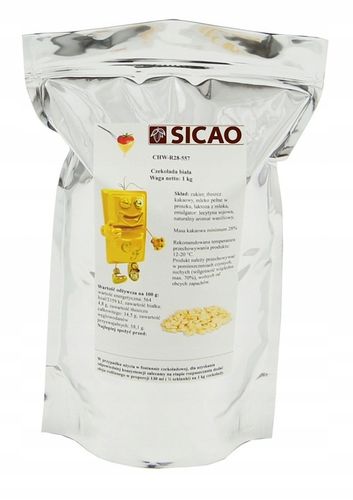 NAJLEPSZA Czekolada BIAŁA 1 KG do fontann fondue Sicao na Arena.pl