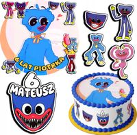 ZESTAW OPŁATEK NA TORT 20CM + 17 POSTACI - HUGGY WUGGY + IMIĘ 15CM 18CM