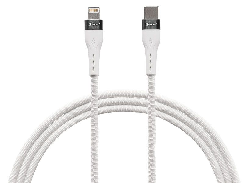 Kabel Tracer USB C - Lightning 1m, 60W, biały zdjęcie 6