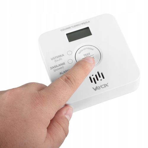 CZUJNIK CZADU DETEKTOR TLENKU WĘGLA WYKRYWACZ 10LAT ŻYWTONOŚCI 85db VAYOX na Arena.pl