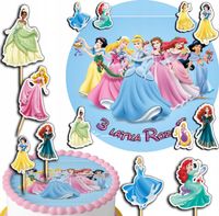 ZESTAW OPŁATEK NA TORT 20CM + TOPPERY PAPIEROWE - KSIĘŻNICZKI 15CM 18CM