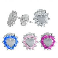 SREBRNE KOLCZYKI SERDUSZKA NA SZTYFT SREBRO PRÓBY 925 DOSTĘPNE RÓŻNE KOLORY