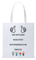 Dzień Nauczyciela Prezent Torba Eco Biała Shopper Z Nadrukiem Ze Zdjęciem