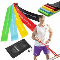 Gumy fitness do ćwiczeń MINI BAND taśmy oporowe ZESTAW 5 sztuk do treningu