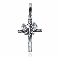 ELEGANCKI OKSYDOWANY SREBRNY KRZYŻYK KRZYŻ PATRIOTYCZNY GODŁO POLSKI ORZEŁ