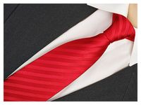 ŻAKARDOWY Krawat Męski Gładki CZERWONY rc302