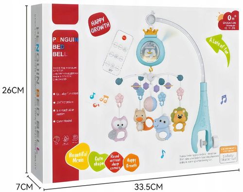 KARUZELA DO ŁÓŻECZKA Z PROJEKTOREM I POZYTYWKĄ 3w1 LAMPKA NOCNA PILOT na Arena.pl