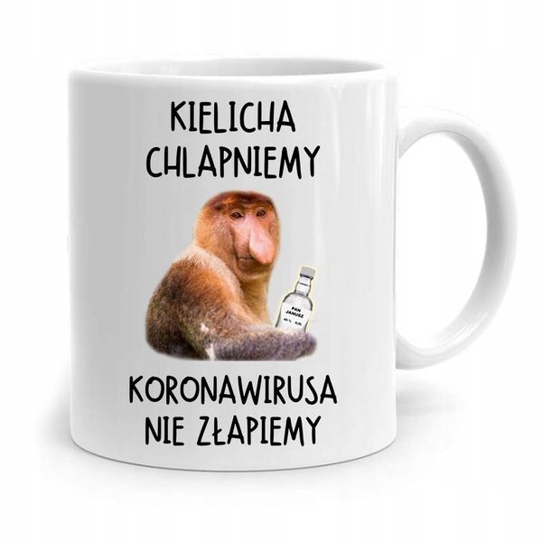 Kubek Śmieszny Nosacz Janusz Kielicha Chlapniemy Z Nadrukiem Ze Zdjęciem zdjęcie 1