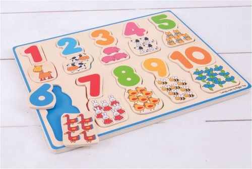 Drewniana układanka Puzzle Liczby i Zwierzątka 20 elementów na Arena.pl