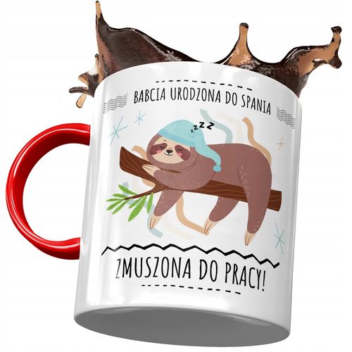 Kubek Czerwony Dla Babci Babuni Na Dzień Babci Z Nadrukiem Ze Zdjęciem na Arena.pl