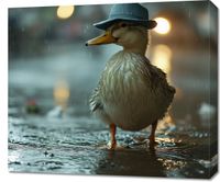 Obraz 70x60cm Kaczka w Kapeluszu