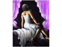 40X50CM PIĘKNA DZIEWCZYNA FIOLECIE OBRAZ